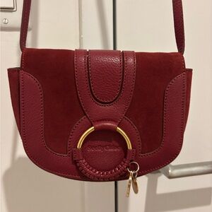 See By Chloe Red Crossbody Bag with Gold Accent